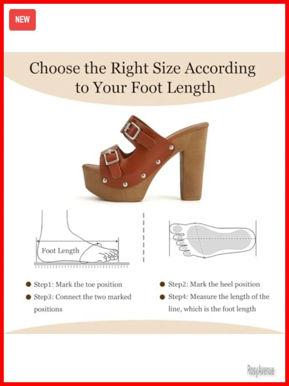 Platform Block Heel Sandals Chunky Faux Wooden Peep Toe Slides Mules for Women
